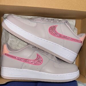 Nike Air Force 1 Pink Swoosh Sneakers